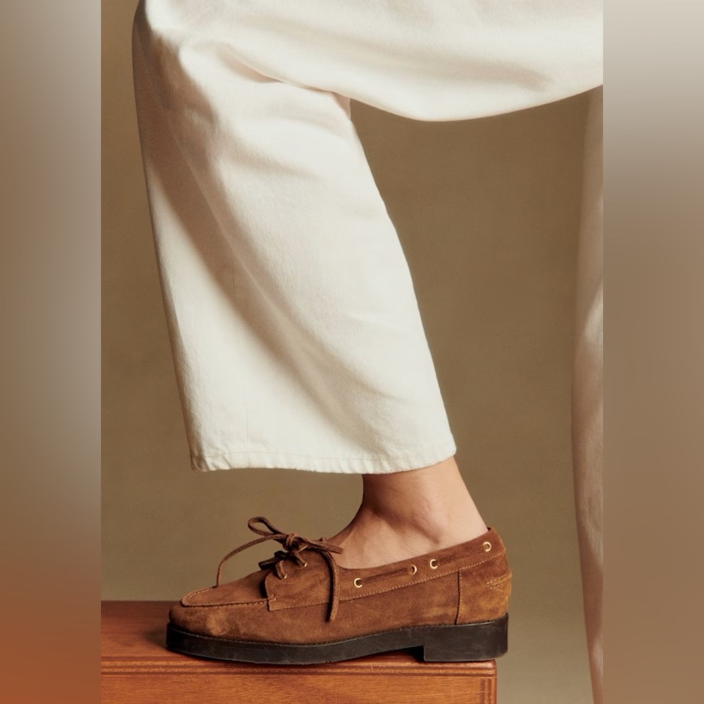 Sezane Brown Suede Caroline Loafers